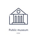 Linear public museum icon from Buildings outline collection. Thin line public museum icon isolated on white background. public