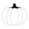 Linear pumpkin for halloween. Coloring. Ripe vegetable. For the harvest festival. Black and white illustration in flat