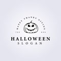 linear pumpkin halloween vector logo illustration template design