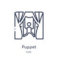 Linear puppet icon from Circus outline collection. Thin line puppet vector isolated on white background. puppet trendy