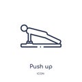 Linear push up icon from Gym and fitness outline collection. Thin line push up icon isolated on white background. push up trendy