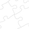 Linear Puzzles blank template with linked Jigsaw pieces. Mosaic background for thinking game with join details. Vector