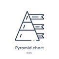 Linear pyramid chart icon from Analytics outline collection. Thin line pyramid chart vector isolated on white background. pyramid