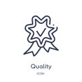 Linear quality icon from Customer service outline collection. Thin line quality vector isolated on white background. quality