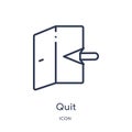 Linear quit icon from Job resume outline collection. Thin line quit icon isolated on white background. quit trendy illustration