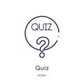 Linear quiz icon from General outline collection. Thin line quiz icon isolated on white background. quiz trendy illustration