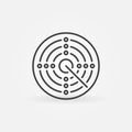 Linear Radar Screen vector concept round icon Royalty Free Stock Photo