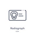 Linear radiograph icon from Dentist outline collection. Thin line radiograph icon isolated on white background. radiograph trendy