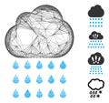 Linear Rain Cloud Vector Mesh