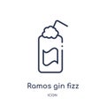 Linear ramos gin fizz icon from Drinks outline collection. Thin line ramos gin fizz vector isolated on white background. ramos gin