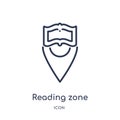 Linear reading zone icon from Maps and Flags outline collection. Thin line reading zone icon isolated on white background. reading Royalty Free Stock Photo