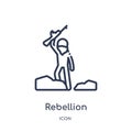 Linear rebellion icon from Army and war outline collection. Thin line rebellion vector isolated on white background. rebellion