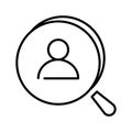 Linear recruiting candidates icon vector illustration searching employees for job and business