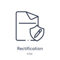 Linear rectification icon from Gdpr outline collection. Thin line rectification icon isolated on white background. rectification
