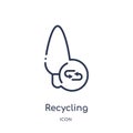 Linear recycling icon from Ecology outline collection. Thin line recycling vector isolated on white background. recycling trendy