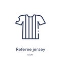 Linear referee jersey icon from Football outline collection. Thin line referee jersey vector isolated on white background. referee