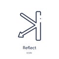 Linear reflect icon from Creative process outline collection. Thin line reflect vector isolated on white background. reflect