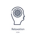 Linear relaxation icon from Brain process outline collection. Thin line relaxation vector isolated on white background. relaxation