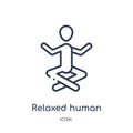 Linear relaxed human icon from Feelings outline collection. Thin line relaxed human vector isolated on white background. relaxed