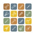Linear renovation tools flat icons Royalty Free Stock Photo