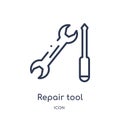 Linear repair tool icon from Edit tools outline collection. Thin line repair tool icon isolated on white background. repair tool