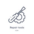 Linear repair tools icon from Edit tools outline collection. Thin line repair tools icon isolated on white background. repair