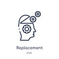 Linear replacement icon from Artificial intellegence and future technology outline collection. Thin line replacement vector Royalty Free Stock Photo