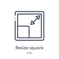 Linear resize square icon from Measurement outline collection. Thin line resize square icon isolated on white background. resize