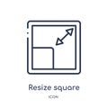 Linear resize square icon from Measurement outline collection. Thin line resize square icon isolated on white background. resize