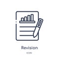 Linear revision icon from Business and finance outline collection. Thin line revision icon isolated on white background. revision