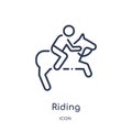 Linear riding icon from Free time outline collection. Thin line riding vector isolated on white background. riding trendy