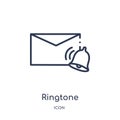 Linear ringtone icon from Message outline collection. Thin line ringtone icon isolated on white background. ringtone trendy Royalty Free Stock Photo