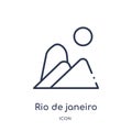 Linear rio de janeiro icon from Culture outline collection. Thin line rio de janeiro vector isolated on white background. rio de