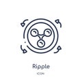 Linear ripple icon from Cryptocurrency economy and finance outline collection. Thin line ripple vector isolated on white