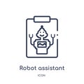 Linear robot assistant icon from Artificial intellegence and future technology outline collection. Thin line robot assistant