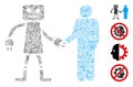 Linear Robot Human Handshake Icon Vector Mosaic