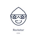 Linear rockstar icon from Emotions outline collection. Thin line rockstar vector isolated on white background. rockstar trendy