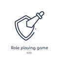 Linear role playing game icon from Gaming outline collection. Thin line role playing game icon isolated on white background. role