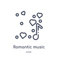 Linear romantic music icon from Discotheque outline collection. Thin line romantic music vector isolated on white background.