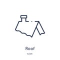 Linear roof icon from Construction tools outline collection. Thin line roof vector isolated on white background. roof trendy Royalty Free Stock Photo