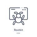 Linear rootkit icon from Cyber outline collection. Thin line rootkit vector isolated on white background. rootkit trendy