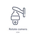 Linear rotate camera icon from Internet security and networking outline collection. Thin line rotate camera icon isolated on white Royalty Free Stock Photo