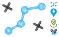 Linear Route Points Vector Mesh