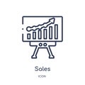 Linear sales icon from Marketing outline collection. Thin line sales icon isolated on white background. sales trendy illustration