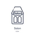 Linear salon icon from Desert outline collection. Thin line salon vector isolated on white background. salon trendy illustration