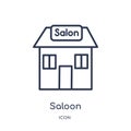 Linear saloon icon from Desert outline collection. Thin line saloon vector isolated on white background. saloon trendy