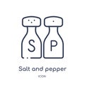 Linear salt and pepper shakers icon from Furniture and household outline collection. Thin line salt and pepper shakers icon