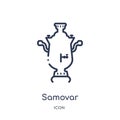 Linear samovar icon from Culture outline collection. Thin line samovar vector isolated on white background. samovar trendy