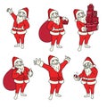 Linear santa claus character set