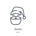 Linear santa icon from Christmas outline collection. Thin line santa vector isolated on white background. santa trendy
